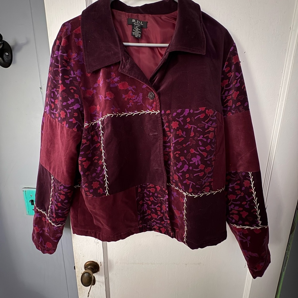 Women's Maroon Patchwork Bomber Jacket